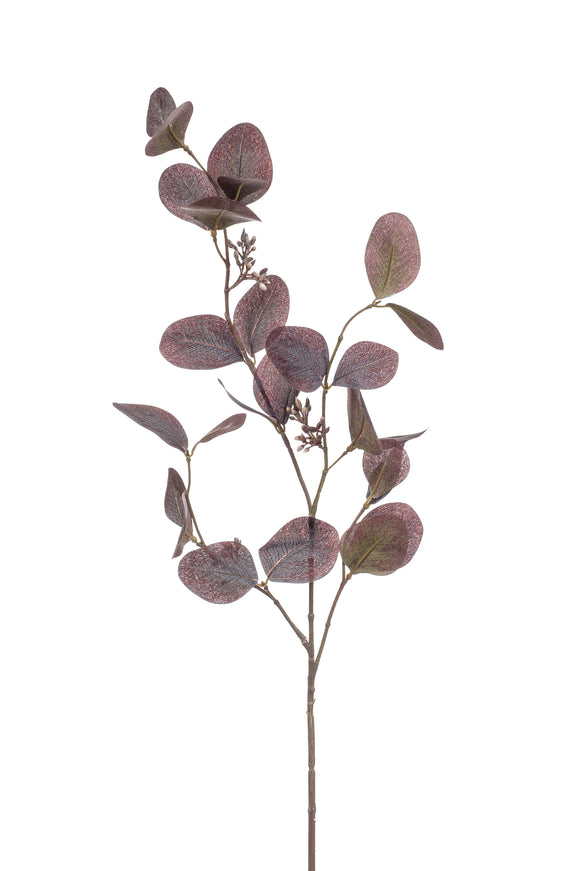 Eucalyptus Populus avec fruits artificiel - 1 branche - Violet-gris