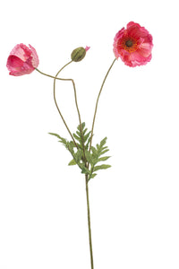 Coquelicots artificiels - 1 tige - Rose